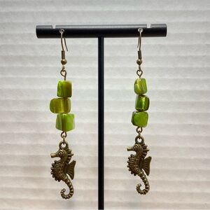 Handmade Seahorse & Beaded Earrings